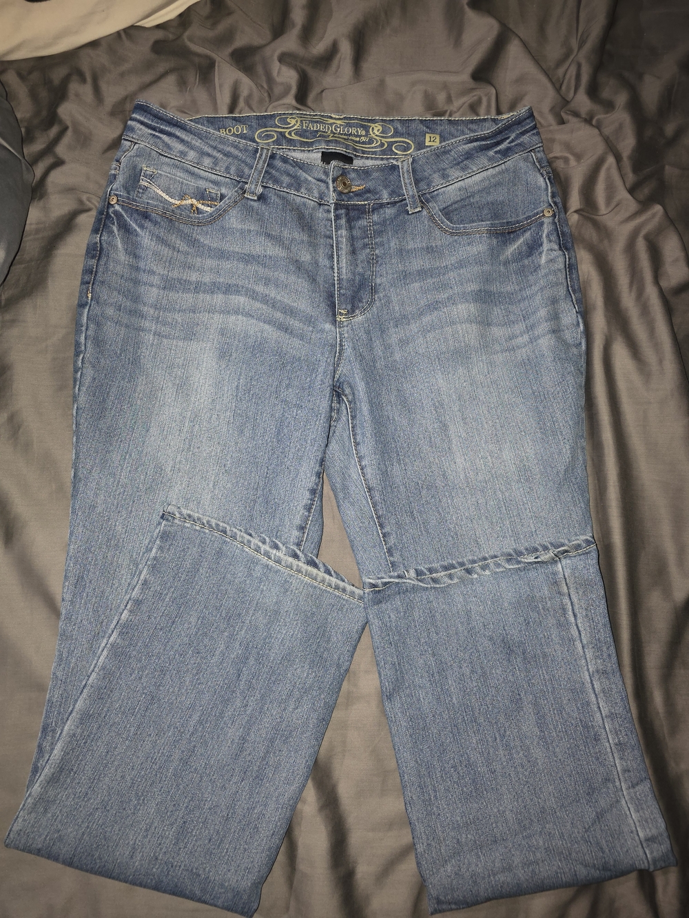 Faded Glory Women’s Size 12 Bootcut Jeans – Medium Wash Denim